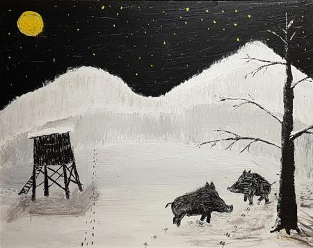 Mesečna noč (Akril - 2021) - Franc Smrkolj